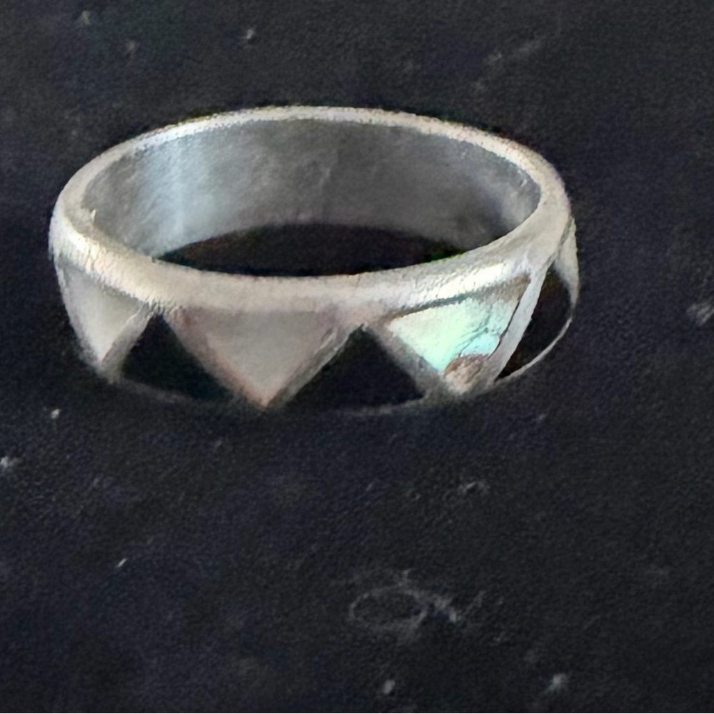 Silver Geometric Triangle Band Ring - Men’s Size 9.5